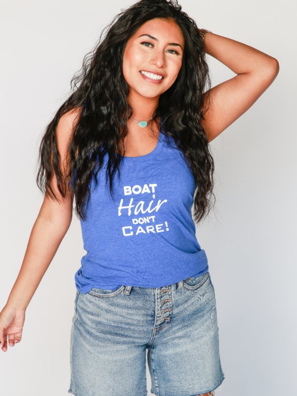 District BOAT HAIR Tri‑Blend Racerback Tank